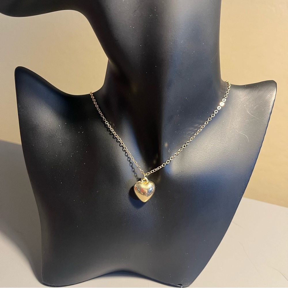 Gold Colored Heart Pendant Necklace NIP
